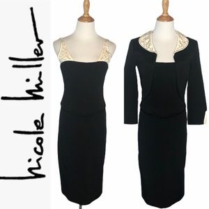 Vintage Nicole Miller Collection B/W Dress w/Bolero Jacket